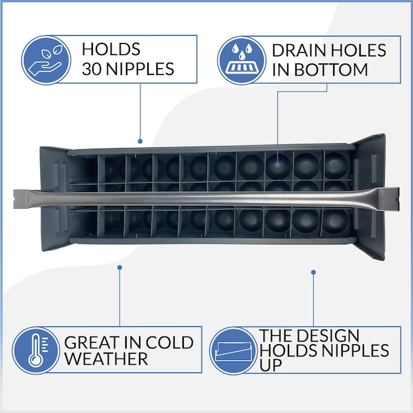 American Built Pro Nipple Caddy, 112 in Nipples   Polyethylene, 30 pc Capacity, 2PK - T1015 P2