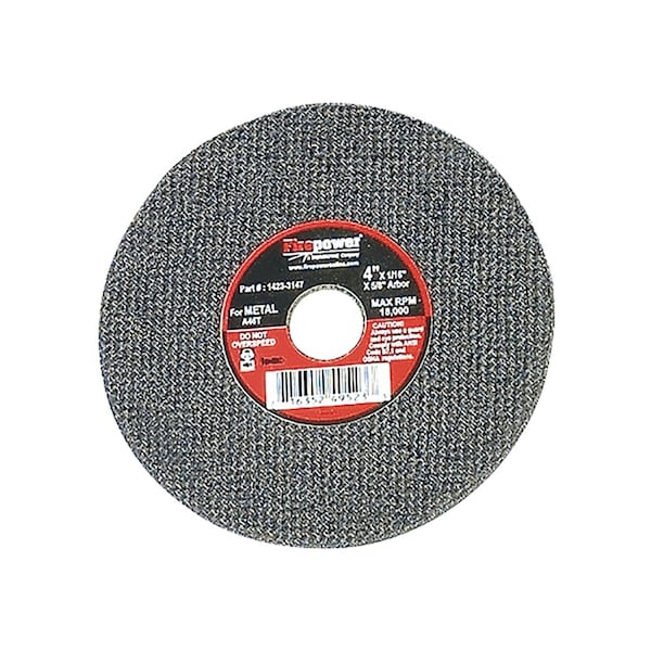 Ruedas abrasivas de corte tipo 1 Firepower, 4"X1/16"X5/8" - FPW1423-3147.