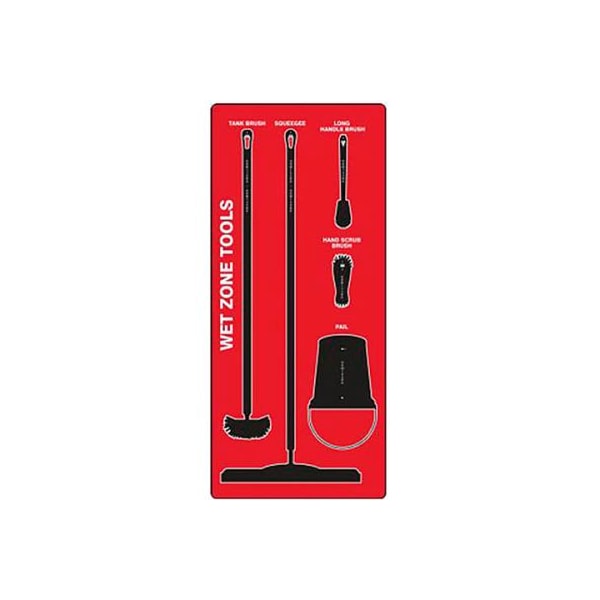 Accuform Accuform Signs Wet Zone Store-Board, Max Duty Aluminum, Red on Black - PSB611RDBK