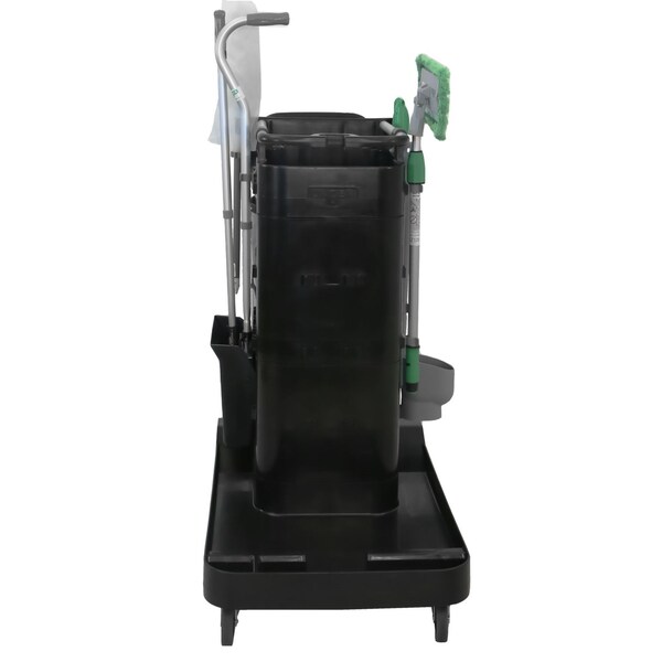 Unger ZoneCleanRx Janitorial Carts, Plastic, 3 Shelves, 23.5 x 25 x 25, Black - UNGCRTZN