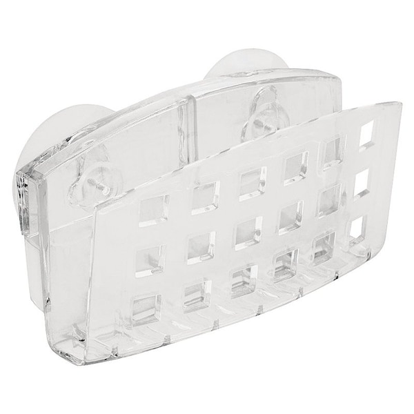 Idesign Sponge Holder, 1-3/4 in L, 4-1/2 in W, 2 in H, Plastic, Clear - 25300