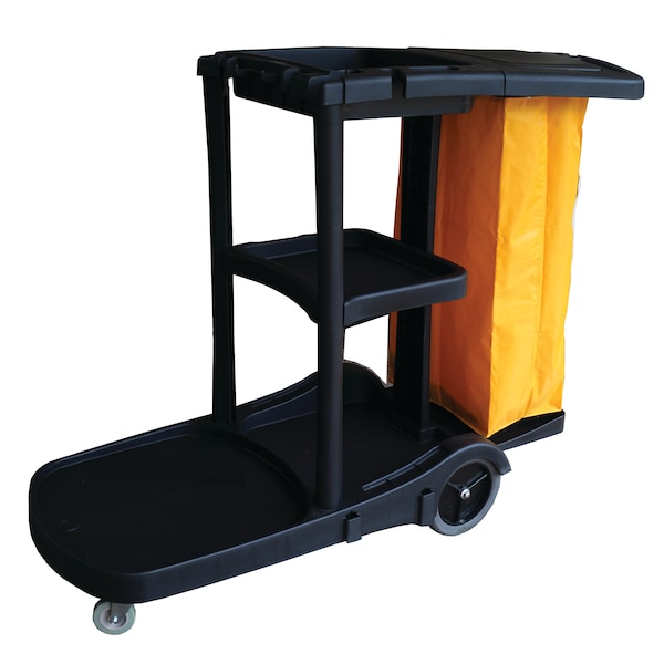 Golden Star Black Custodial Cart - MJC2144