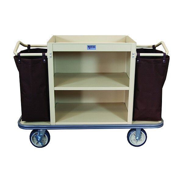 Royal Basket Trucks Housekeeping Cart, 41" H, 8" Caster - G55-TNX-M2C-2NN