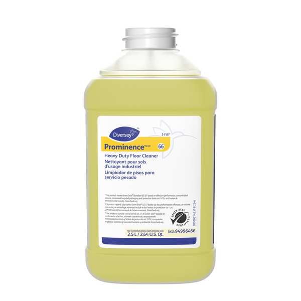 Diversey Prominence Heavy Duty Floor Cleaner, J-Fill Dispenser, 2.5L, Citrus, Yellow, 2 Pack - 94996466