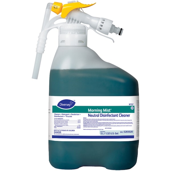 Diversey Neutral Disinfectant Cleaner Concentrate, 5L Hose End Connection Bottle - 5283020