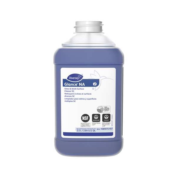 Diversey Liquid Glass and Multi-Surface Cleaner Concentrate, Unscented, Bottle, 2 PK - 100975197