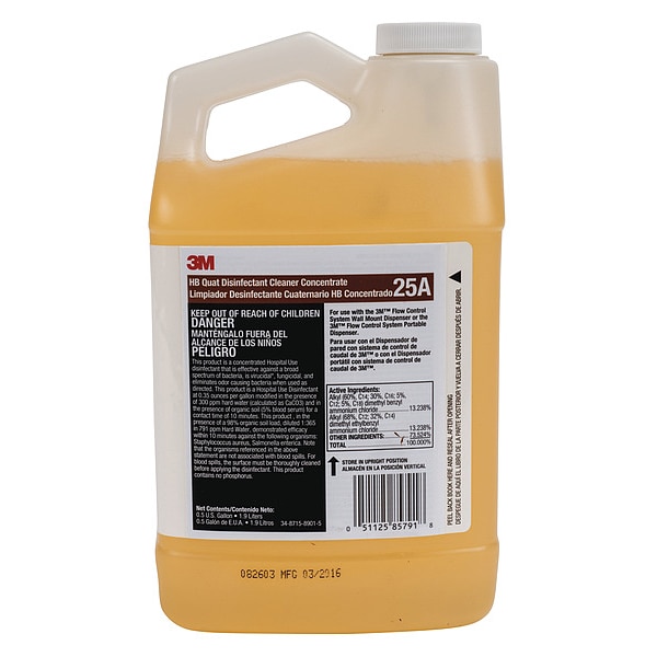 3M HB Quat Disinfecting Cleaner, 0.5 gal. Jug - 25A