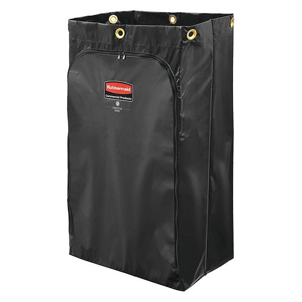 Rubbermaid Commercial Janitorial Cart Vinyl Bag, 24 gal., Blk - 1966720