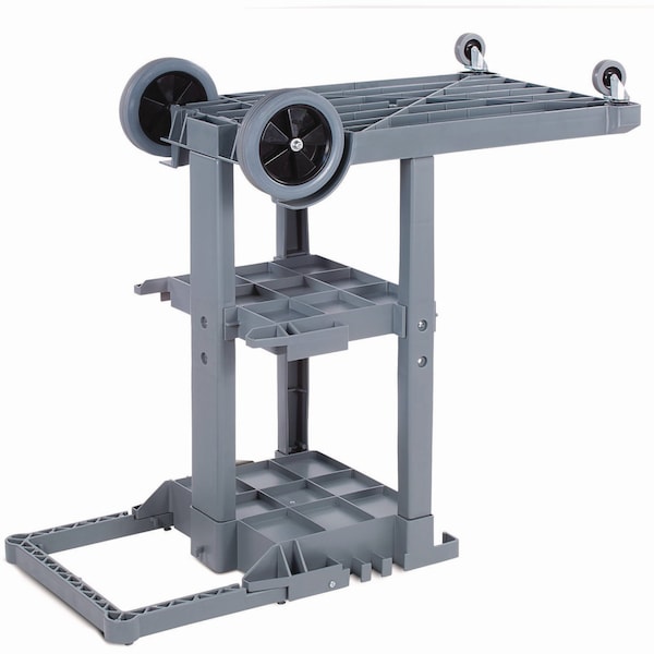 Boardwalk Janitor's Cart, Three-Shelf, 22w x 44d x 38h, Gray - 3485204