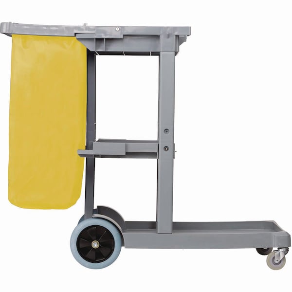 Boardwalk Janitor's Cart, Three-Shelf, 22w x 44d x 38h, Gray - 3485204