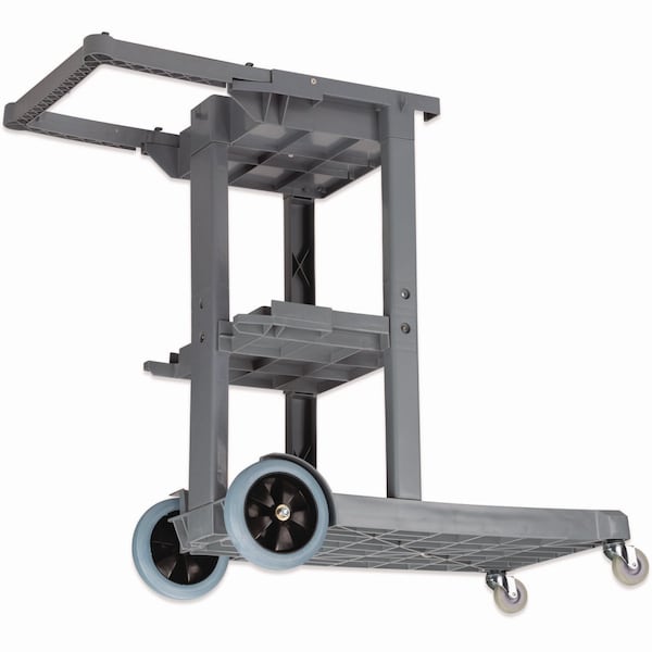 Boardwalk Janitor's Cart, Three-Shelf, 22w x 44d x 38h, Gray - 3485204