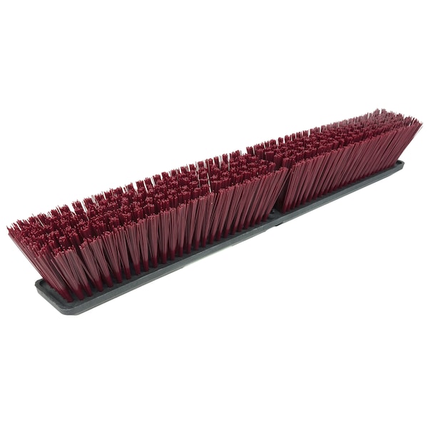 Weiler 24" Green Works Sweep Coarse Maroon Fill with Foam Block - 42354