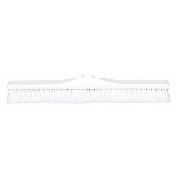 Tough Guy 23 13/32 in Sweep Face Broom Head, Stiff, Synthetic, White - 48LY89