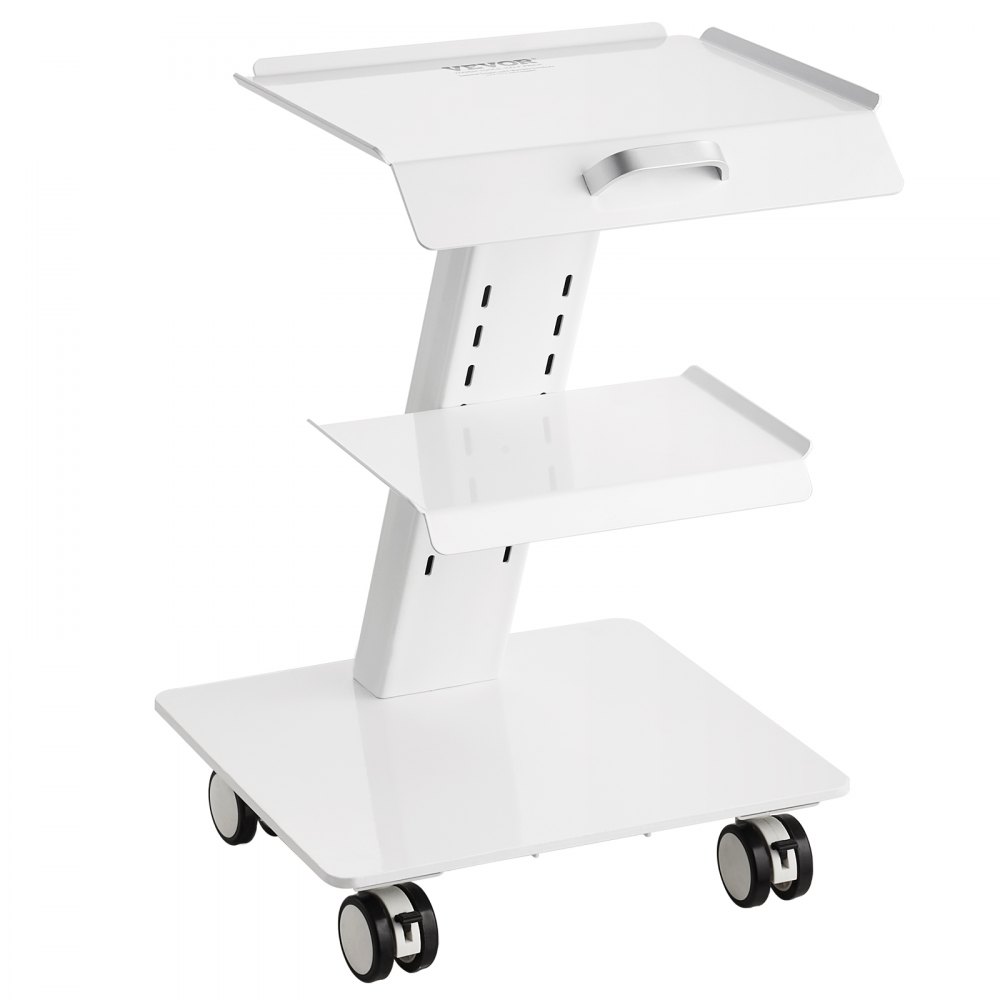 VEVOR Lab Trolley, 3-Layer Rolling Lab Cart, Metal Mobile Trolley with Swivel Wheels, Tray Rolling Clinic Cart 220 lbs Weight Capacity, for Lab, Clinic, Beauty and Salon - SYSSTCB4Q2353S6MWV0