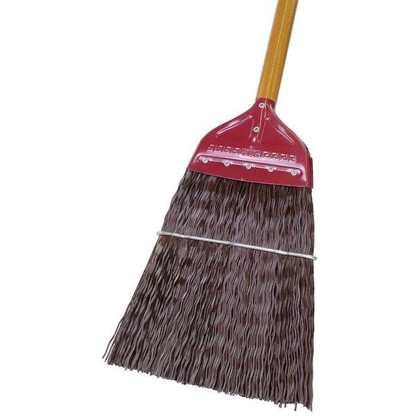 The Brush Man Metal-Cased Stiff Synthetic Fill Upright Broom, 6PK - 500