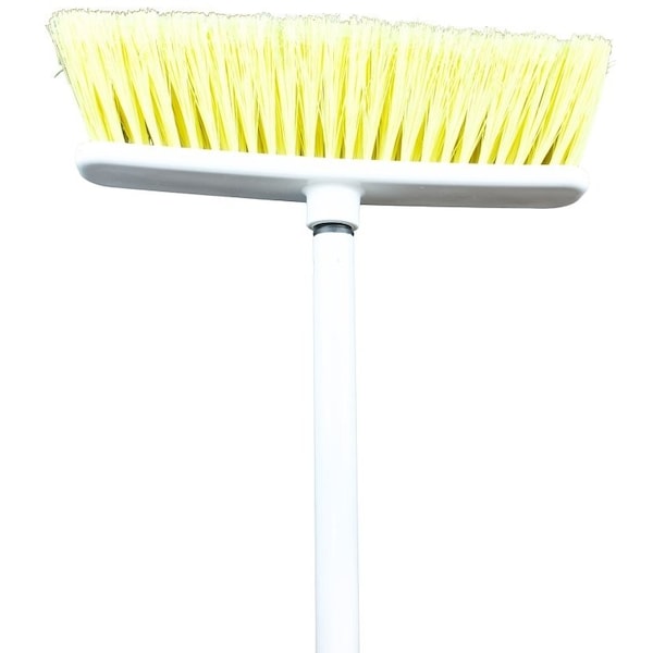 Chickasaw 21 Household Broom, 10 in Sweep Face, Fiber Bristle, Yellow Bristle, Metal Handle - 34055