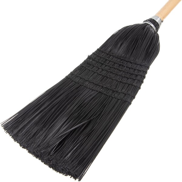 Carlisle Foodservice Maid/Parlor Broom, 55", 18 lb., Blk, PK12 - 4168003