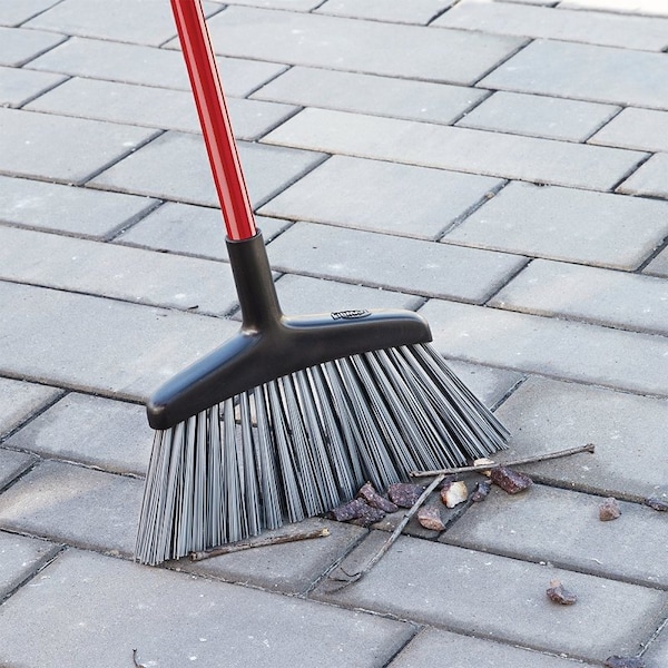 Libman Rough Surface Angle Broom, Bristle made of recycled PET polymers, 53 in L, Steel handle - 1102