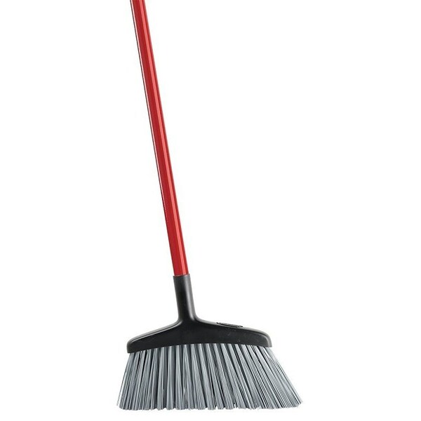 Libman Rough Surface Angle Broom, Bristle made of recycled PET polymers, 53 in L, Steel handle - 1102