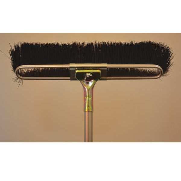 Bruske Products 17" Black Floor Brush, 60" bolt-on steel handle, medium sweep - 2152-CS