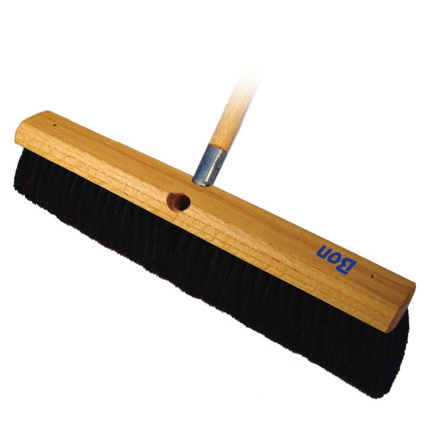 Bon Tool Floor Broom, 3" Horsehair Bristles, 18", 60" Wood Handle - 84-173