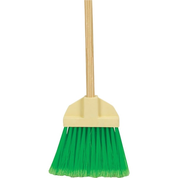 Bruske 9 In. W. x 37 In. L. Wood Handle Flared Lobby Household Broom, Green Bristles - 5407-12