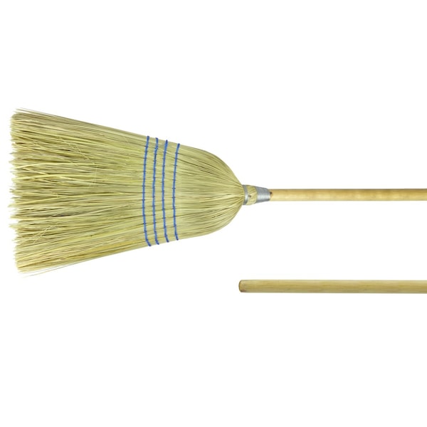 Weiler Light Industrial Upright Broom, Corn & Fiber Fill, 57" Overall Length - 44548