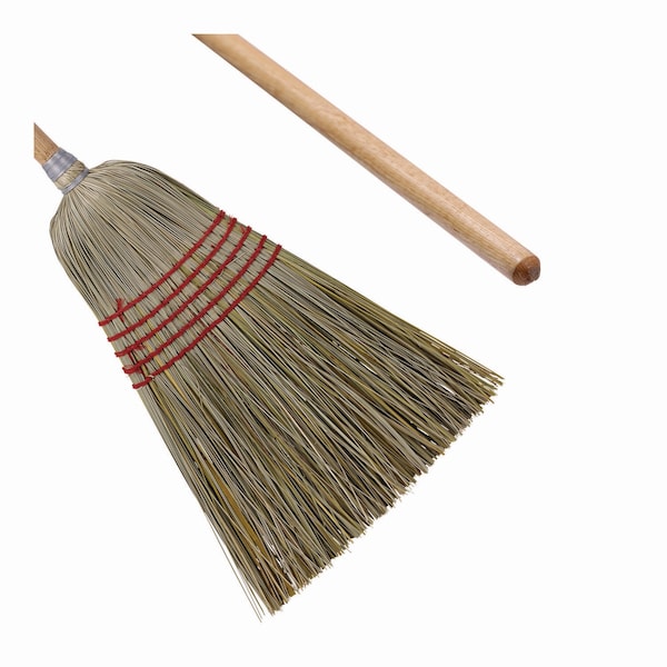 Boardwalk Corn/Fiber Brooms, Corn/Yucca Bristles, 53.5" Overall Length, Natural, PK6 - BWKBR10004