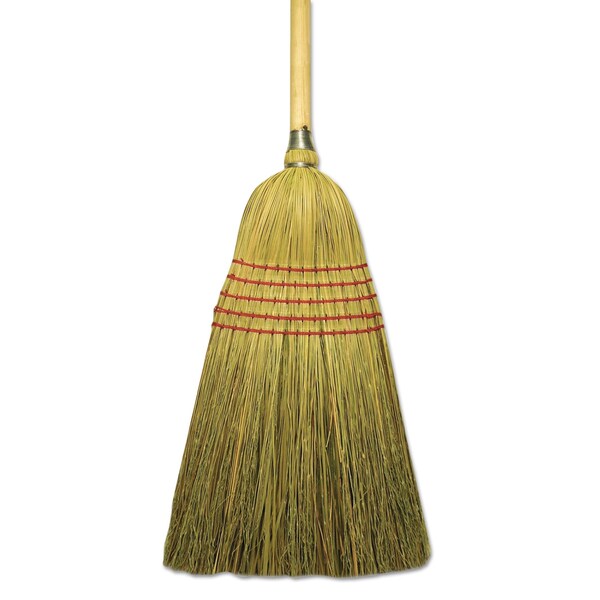 Boardwalk Corn/Fiber Brooms, Corn/Yucca Bristles, 53.5" Overall Length, Natural, PK6 - BWKBR10004