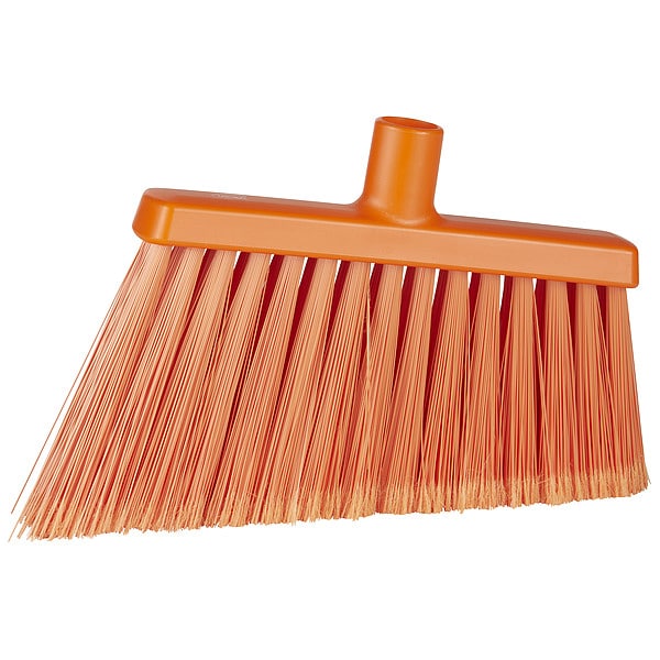 Remco 11 3/8 in Sweep Face Angle Broom, Soft, Synthetic, Orange - 29167