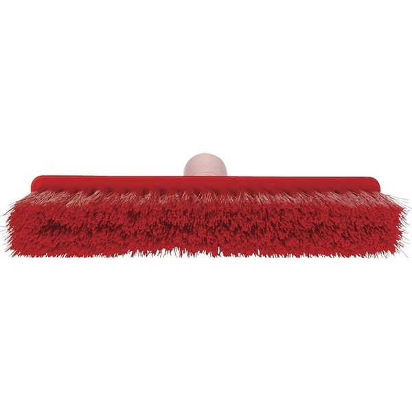 Remco 9 1/2 in Sweep Face Broom Head, Soft, Synthetic, Red - 31044