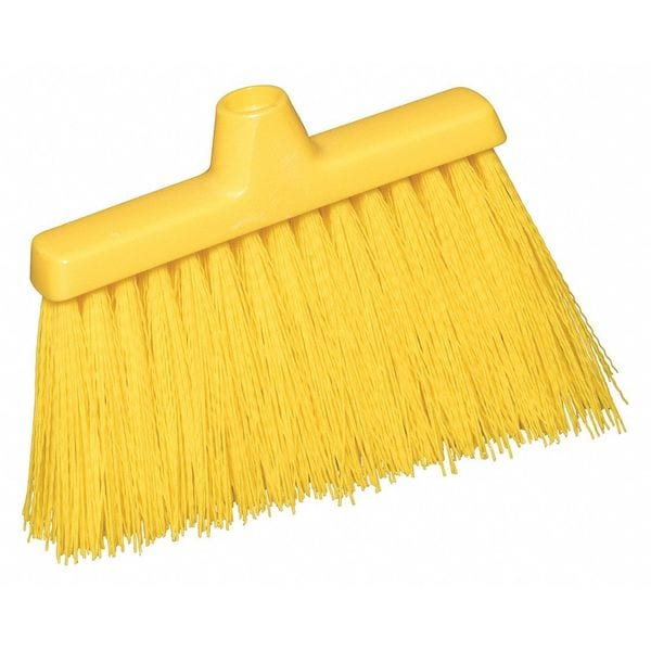 Tough Guy 9 1/8 in Sweep Face Broom Head, Stiff, Synthetic, Yellow - 48LZ45