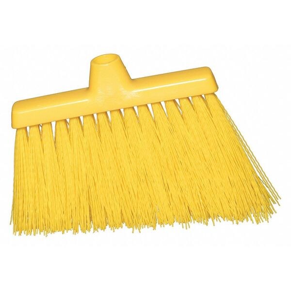 Tough Guy 9 1/8 in Sweep Face Broom Head, Stiff, Synthetic, Yellow - 48LZ45