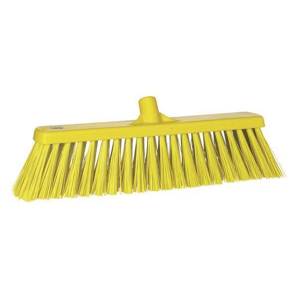 Vikan 2 1/2 x 19 in Sweep Face Broom Head, Stiff, Synthetic, Yellow - 29206