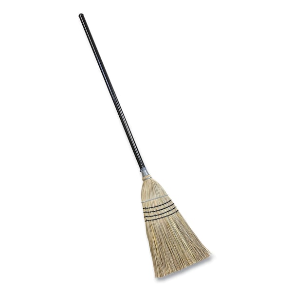 Quickie Bulldozer Heavy-Duty Outdoor Broom, Natural-Fiber Bristles, 54in Overall Length, Black/Natural - 9316