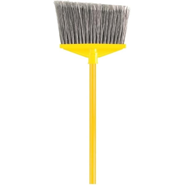 Rubbermaid FG637528GRAY Angle Broom, 1012 in L Trim, Polypropylene Bristle, Wood Handle - 1887089