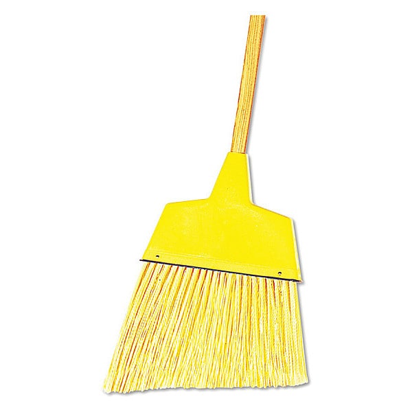 Boardwalk Angler Broom, Plastic/Wood, 53" L, Ylw, PK12 - BWK932ACT