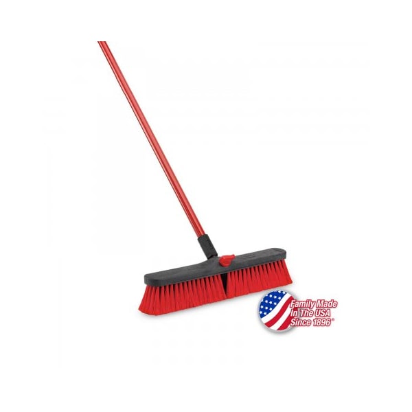 Libman Libman Commercial Push Broom With Resin Block - 18" - Medium-Duty Bristles - 804 - 804