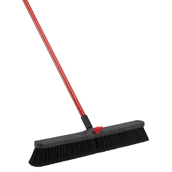 Libman Smooth Surface Heavy-Duty Push Broom, 25-1/2 in Sweep Face, 3 in L Trim, Recycled PET Bristle - 801