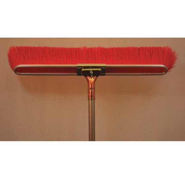 Bruske Products 23" Red Floor brush, 60" bolt-on steel handle, semi-smooth - 2114-CS
