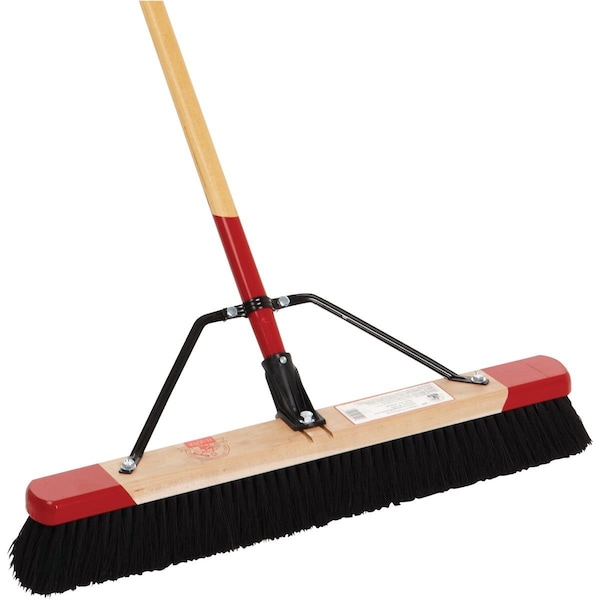 Harper 24 In. W. x 64 In. L. Wood Handle Tampico Medium Sweep Push Broom - 3224A