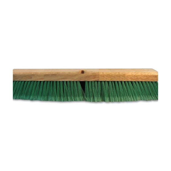 Pinpoint 24 in. Push Broom Head with 3 in. Green Flagged Recycled Pet Plastic - PI3191935