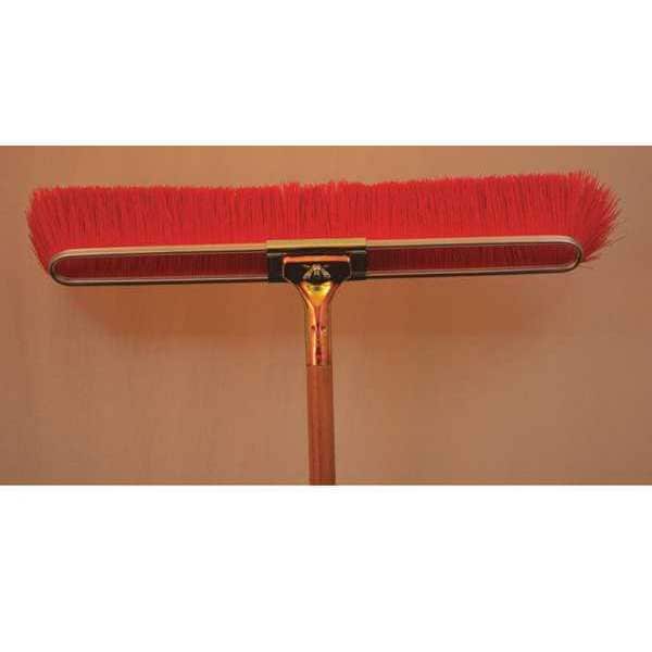 Bruske Products 23" Red floor brush, 60" bolt-on hardwood hanlde, semi-smooth surfaces - 2114-CW