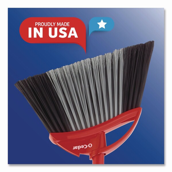 O-Cedar PowerCorner Pet Pro Broom and Step-On Dust Pan, 48in Handle, Red/Black/Gray - 168020EA