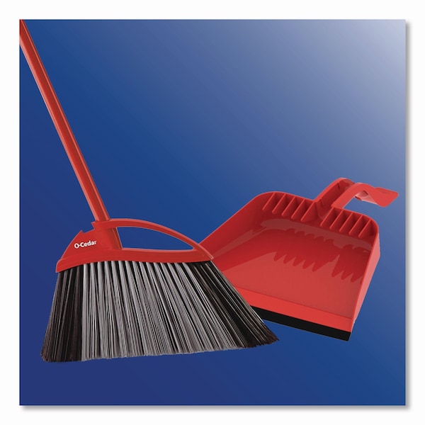 O-Cedar PowerCorner Pet Pro Broom and Step-On Dust Pan, 48in Handle, Red/Black/Gray - 168020EA