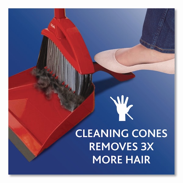 O-Cedar PowerCorner Pet Pro Broom and Step-On Dust Pan, 48in Handle, Red/Black/Gray - 168020EA