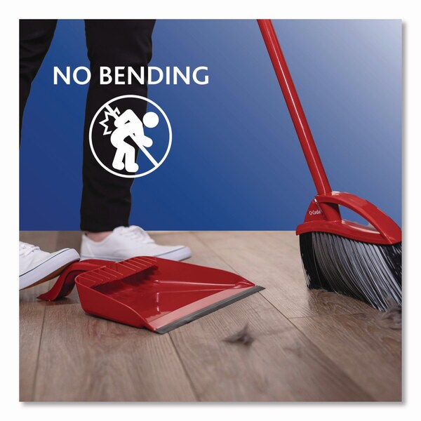 O-Cedar PowerCorner Pet Pro Broom and Step-On Dust Pan, 48in Handle, Red/Black/Gray - 168020EA