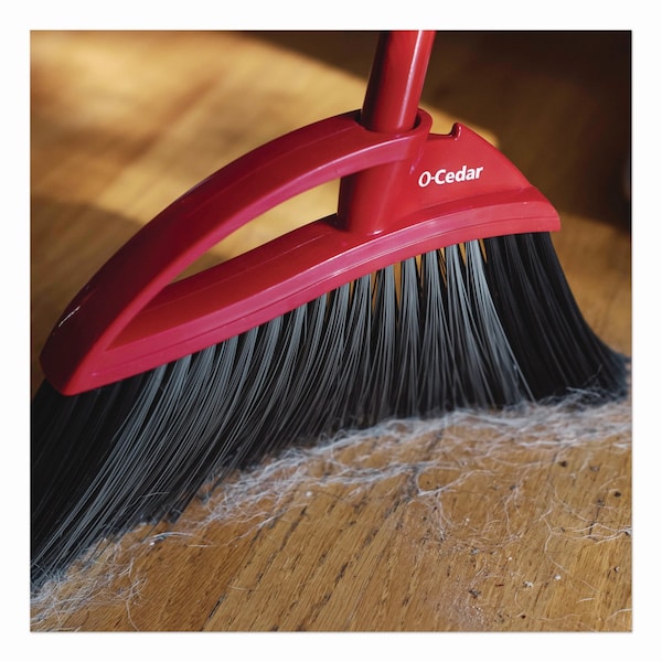 O-Cedar PowerCorner Pet Pro Broom and Step-On Dust Pan, 48in Handle, Red/Black/Gray - 168020EA