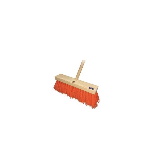 Bon Tool Street Broom - 5" Hi-Vis Orange Poly - 24" - Wood Handle - 34-423