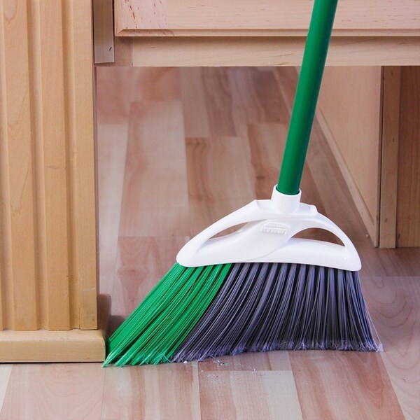 Libman PRECISION ANGLE Series Broom, 11 in Sweep Face, 5 in L Trim, 53 in L, Steel - 201